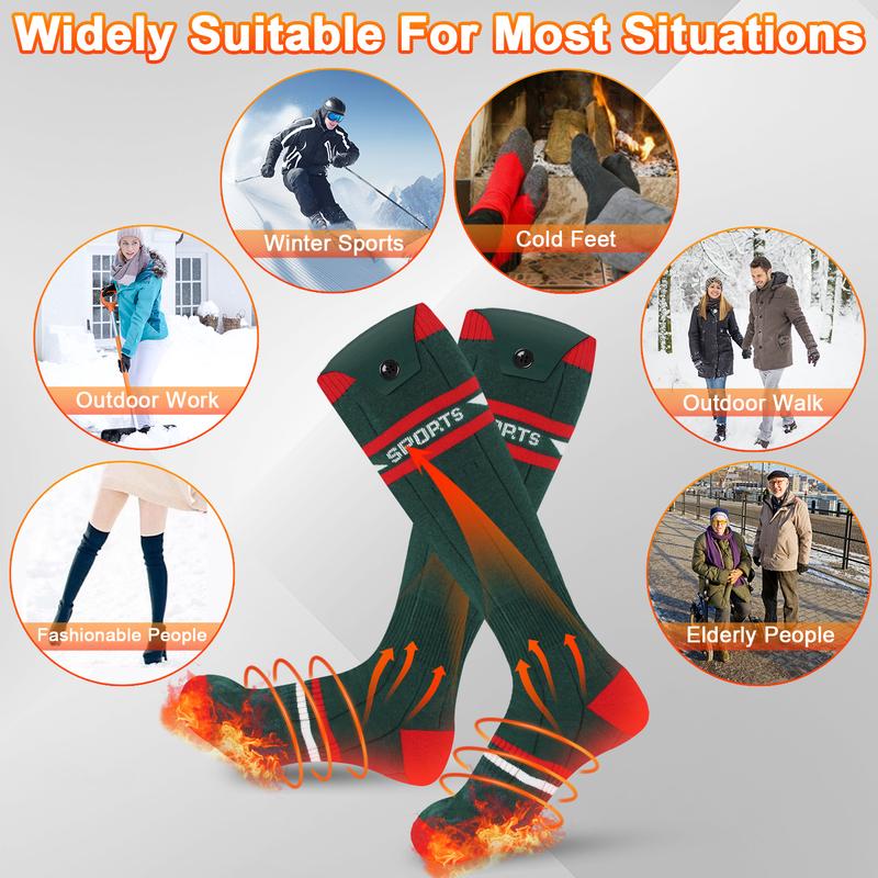 Electric Heated Socks, Rechargeable Heating Socks with 6000mAh *2 Battery, Smart Foot Warmer Thermal Socks Heater for Winter Outdoor Activities