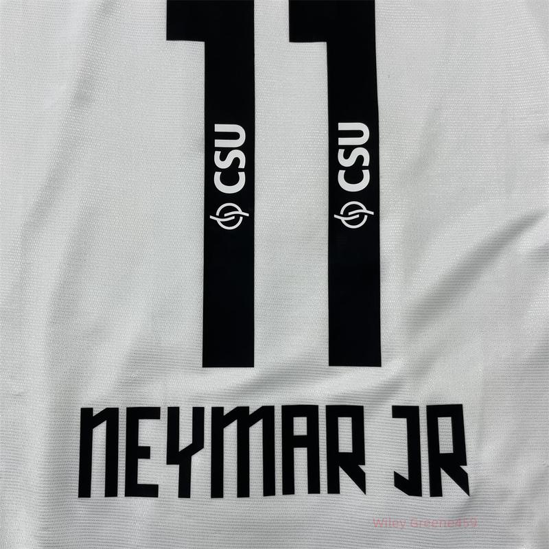 11 12 FC Home Short Sleeve Jersey NO.11 Neymar Retro Soccer Jersey White Fans Version