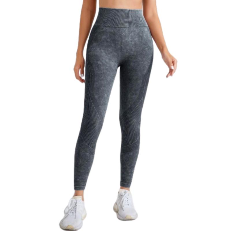 Women's Solid High Waist Sports Tummy Control Leggings - High Stretch Seamless Yoga Leggings for Indoor and Outdoor Wear in Fall