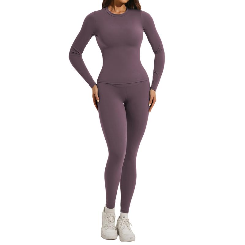 Women Skinny Yoga Jumpsuits, Workout Ribbed Bodysuit, Long Sleeve Sport Jumpsuit, Solid Slim Fit Ladies Fall Romper