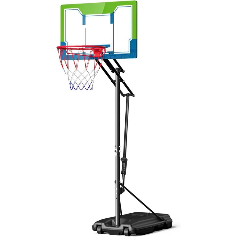 Basketball Hoop,4.9-8.5 Ft Adjustable,Pool Basketball Hoop Outdoor,33 Inch Shatterproof Backboard,Portable Basketball Hoops Goals for Kids Teenagers Youth in Backyard Driveway Indoor