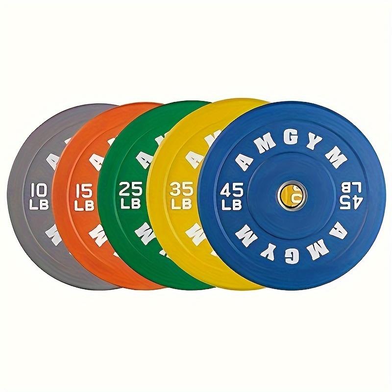 AMGYM Color Bumper Plate, Weights Plates, Bumper Weight Plate, Steel Insert, Strength Training 10lb Pair