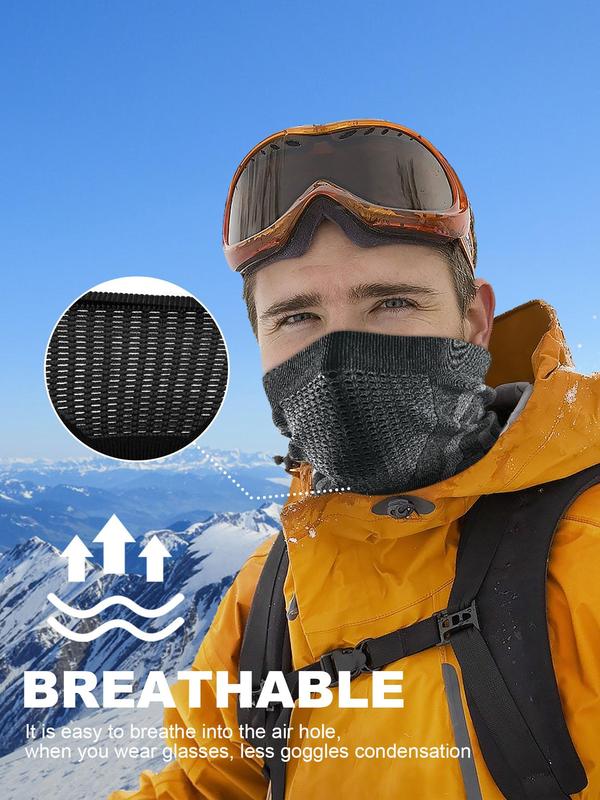 Unisex's Solid Color Face Covering, Breathable Windproof Neck Warmer, Face Covering for Cycling Skiing Hiking, Fashion Accessories for Fall & Winter