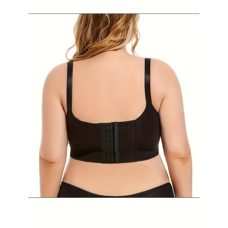 Breathable Plus Size Push-Up Sports Bra - Full Coverage Deep Cup for Big Women, Hides Back Fat