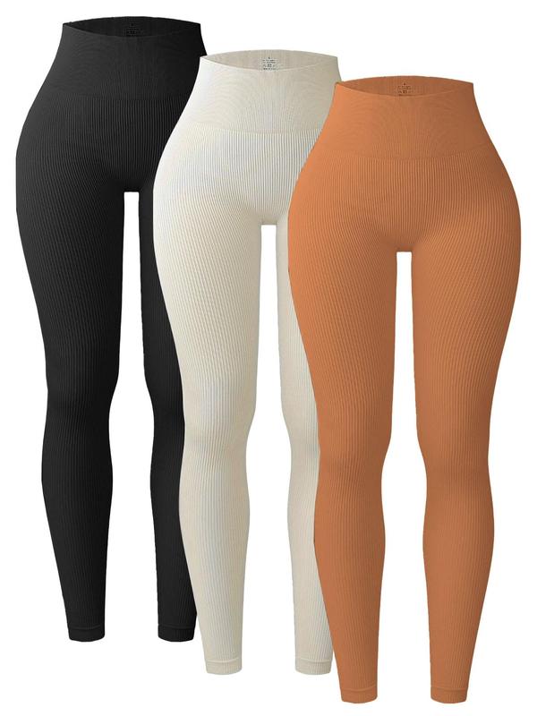 Women's Solid High Waist Sports Leggings, Casual Comfy Breathable Skinny Pants for Yoga Gym Workout Running, Ladies Sportswear for All Seasons, Leggings for Women, Gym Clothing