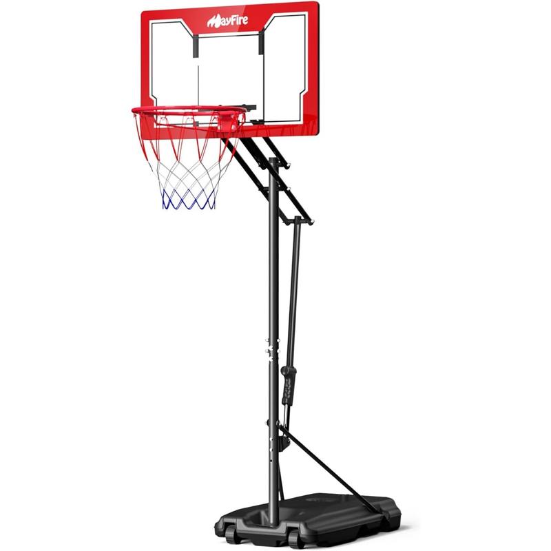 Basketball Hoop,4.9-8.5 Ft Adjustable,Pool Basketball Hoop Outdoor,33 Inch Shatterproof Backboard,Portable Basketball Hoops Goals for Kids Teenagers Youth in Backyard Driveway Indoor