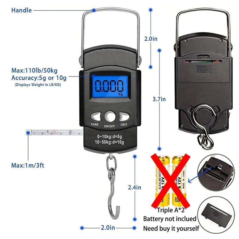 Summer Fishing Accessories Kit, 1 Handheld Digital Fish Scale & 1 Floating Fish Gripper & 1 Fishing Lanyard & 1 Fish Hook Remover Combo Kit