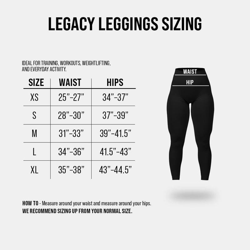 Legacy Seamless Leggings - High-Rise, Squat Proof, 4-Way Stretch with Back Scrunch & V-Tapered Detailing Compression