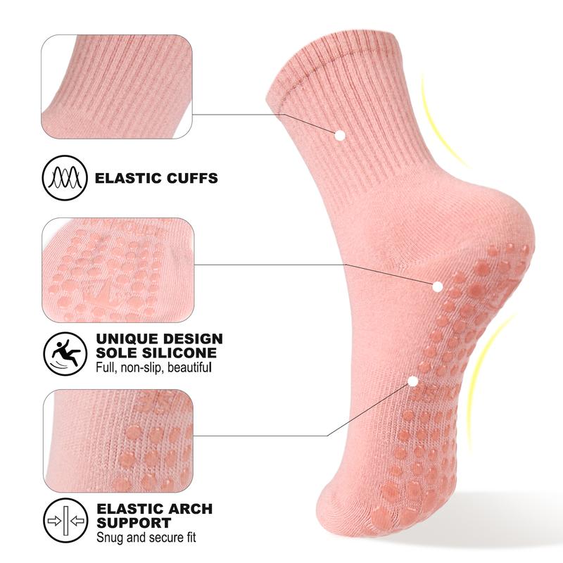 Ivyhouse Pilates Socks with Grips for Women - Non Slip Yoga Socks For Barre Ballet Dance Workout Gym Home Hospital 6Pairs