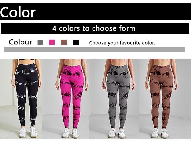 Tie-Dye Scrunch Booty Leggings – High Waist Seamless Gym Pants - 3 pairs