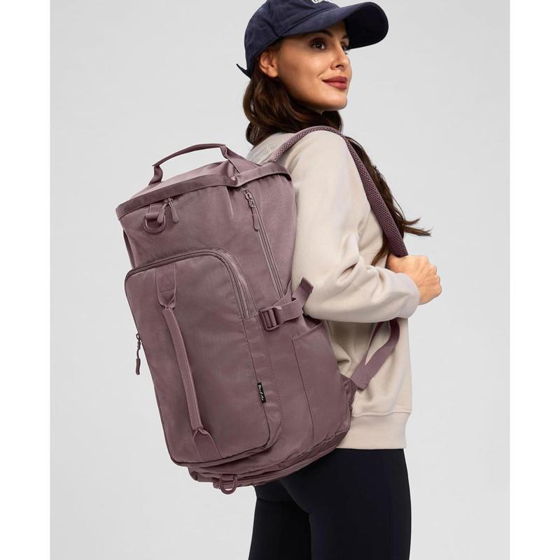 Gym Bag for Women Workout Gym Backpack with Shoe Compartment Sports Duffel Bag Multiple Pockets 30L (Purple Ash)