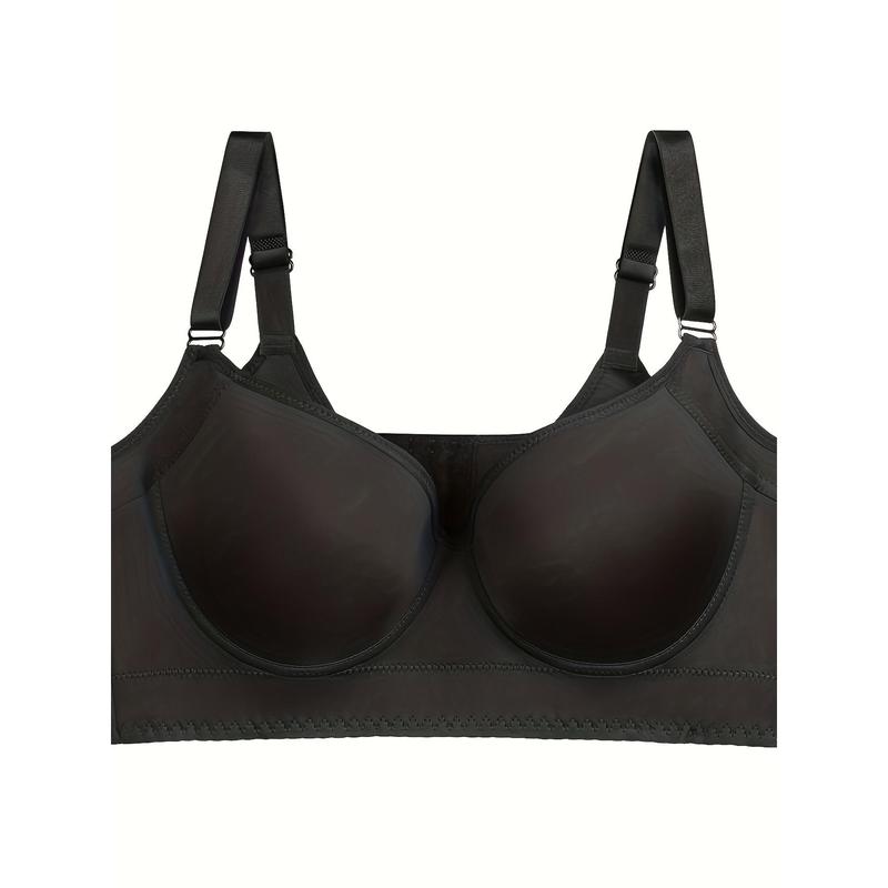 Breathable Plus Size Push-Up Sports Bra - Full Coverage Deep Cup for Big Women, Hides Back Fat