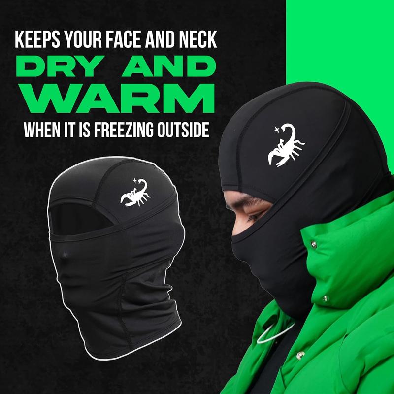 True Elite Adult Ski Mask Hyperwarm Hood Balaclava Balaclava Full Face, Lightweight, Windproof & Moisture Wicking Performance Black