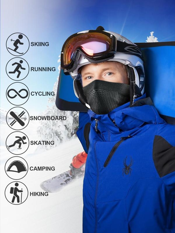 Unisex's Solid Color Face Covering, Breathable Windproof Neck Warmer, Face Covering for Cycling Skiing Hiking, Fashion Accessories for Fall & Winter