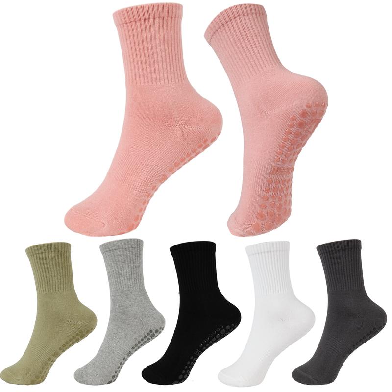 Ivyhouse Pilates Socks with Grips for Women - Non Slip Yoga Socks For Barre Ballet Dance Workout Gym Home Hospital 6Pairs