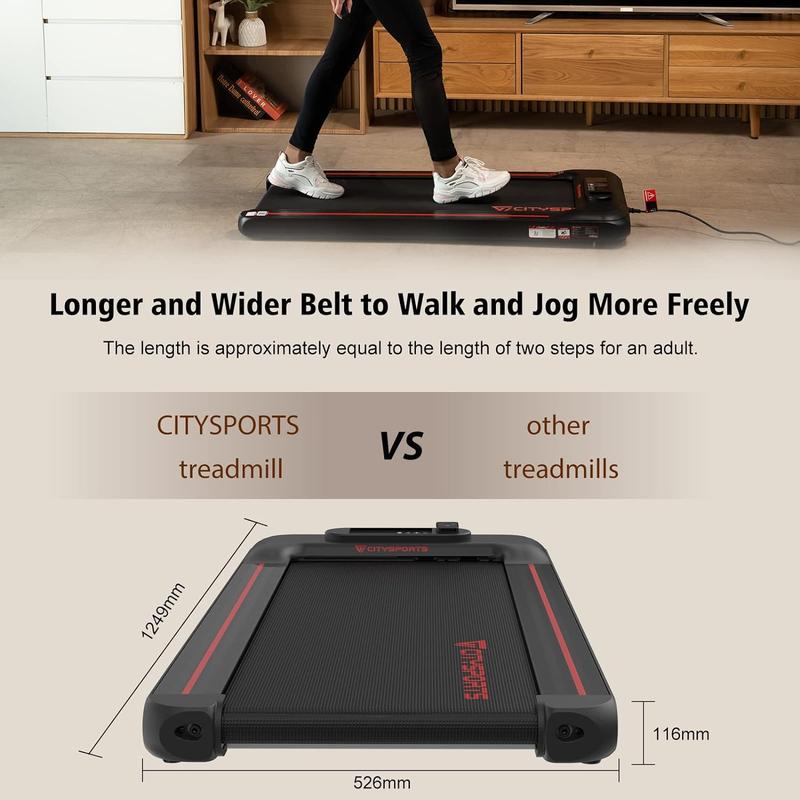 Under Desk Treadmill Portable Walking Pad, Adjustable Speed with APP