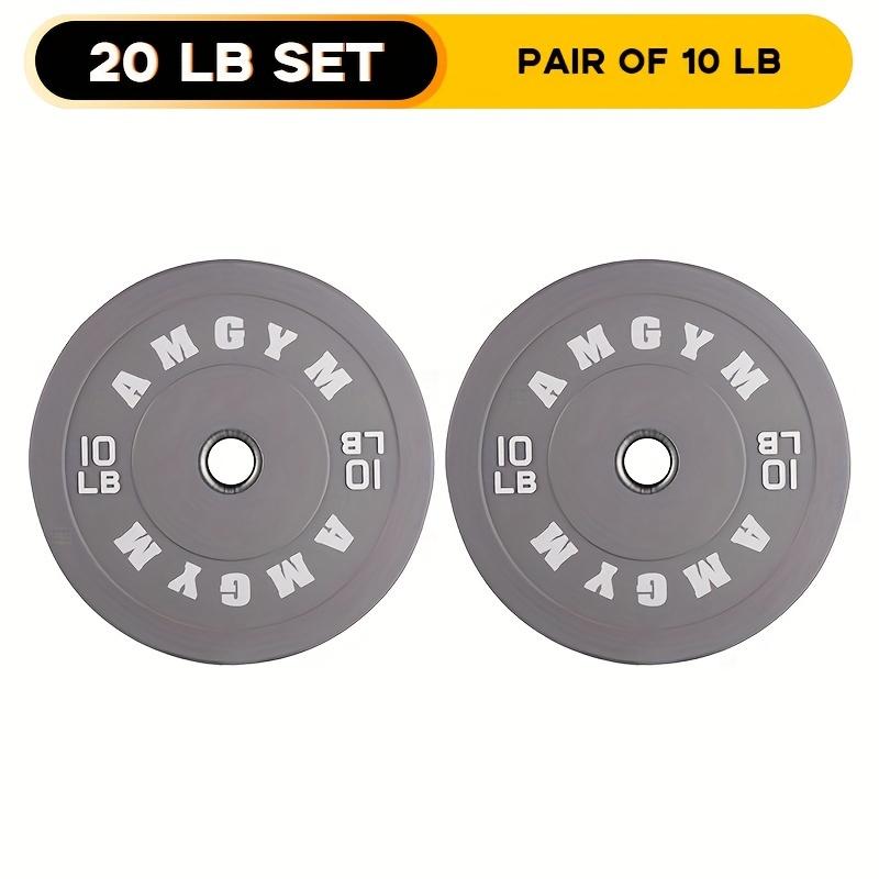 AMGYM Color Bumper Plate, Weights Plates, Bumper Weight Plate, Steel Insert, Strength Training 10lb Pair