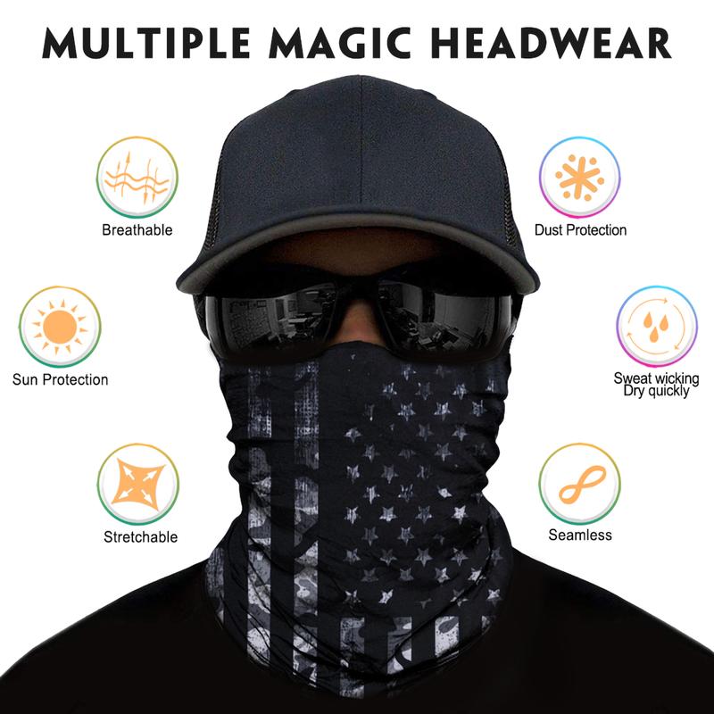 Neck Gaiter Face Mask Men Women,Seamless Bandana Rave Face Cover Scarf Mask,Balaclava,Headband, Head Wrap,Headwear 6pcs