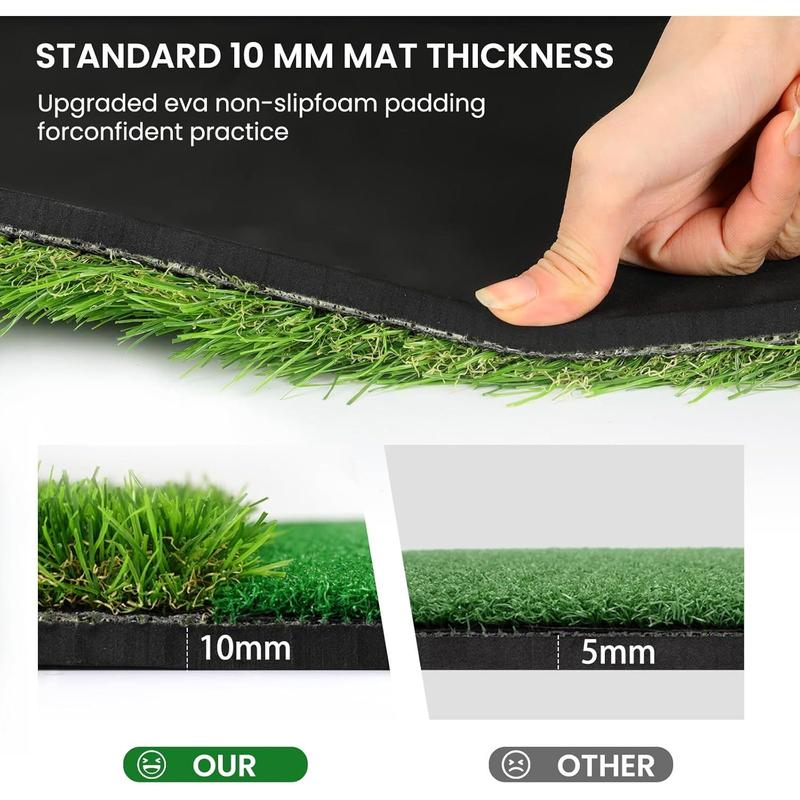 Golf Practice Mat, 5x4ft Artificial Dual-Turf, Outdoor & Indoor Hitting Mat for Backyard Driving and Chipping Training