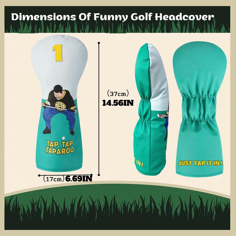 Funny Golf Club Protector, 1 Count Golf Club Head Cover, Golf Bag Accessory for Golf Lovers, Essential Golf Accessories for Men & Women