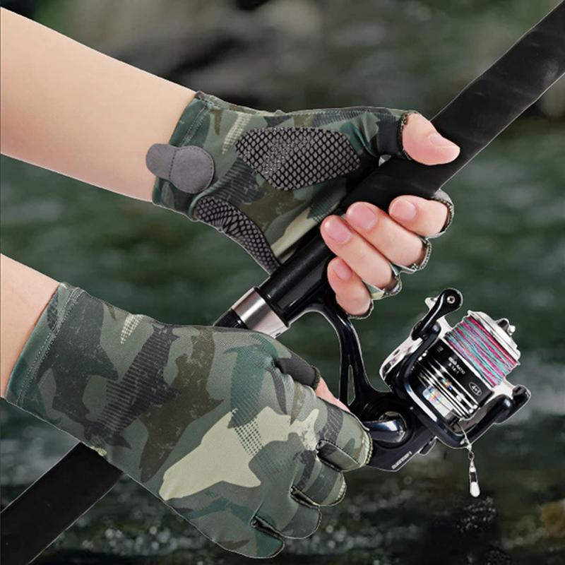 UV Protection Fingerless Fishing Gloves, 1 Pair Comfort Outdoor Fishing Gloves, Sports & Outdoor Accessories for Men & Women