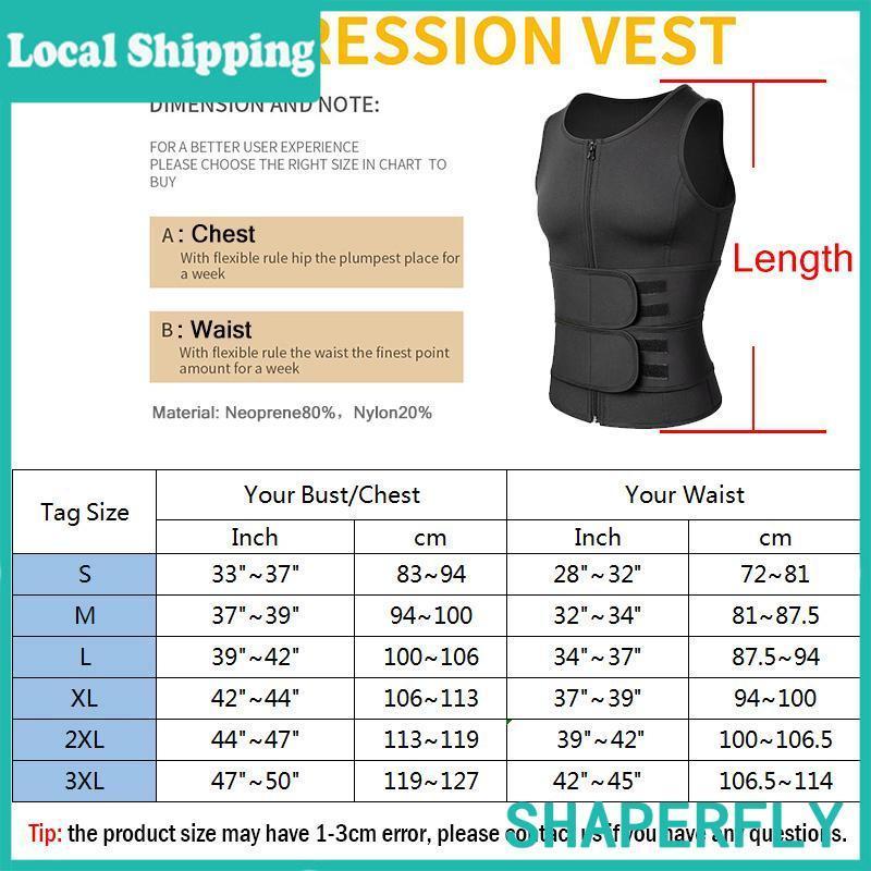 Mens Waist Trainer Sauna Vest Men  Body Shaper Sweat Vest For Men Sport Plus Size