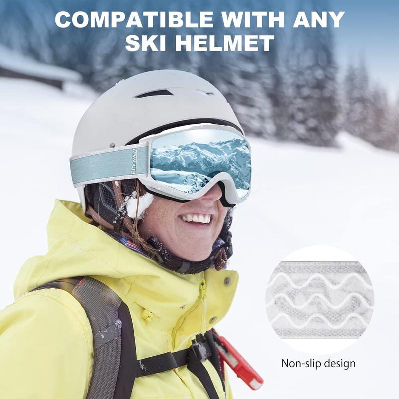 Findway Ski Goggles OTG - Over Glasses Snow Snowboard Goggles for Men, Women & Youth - 100% UV Protection