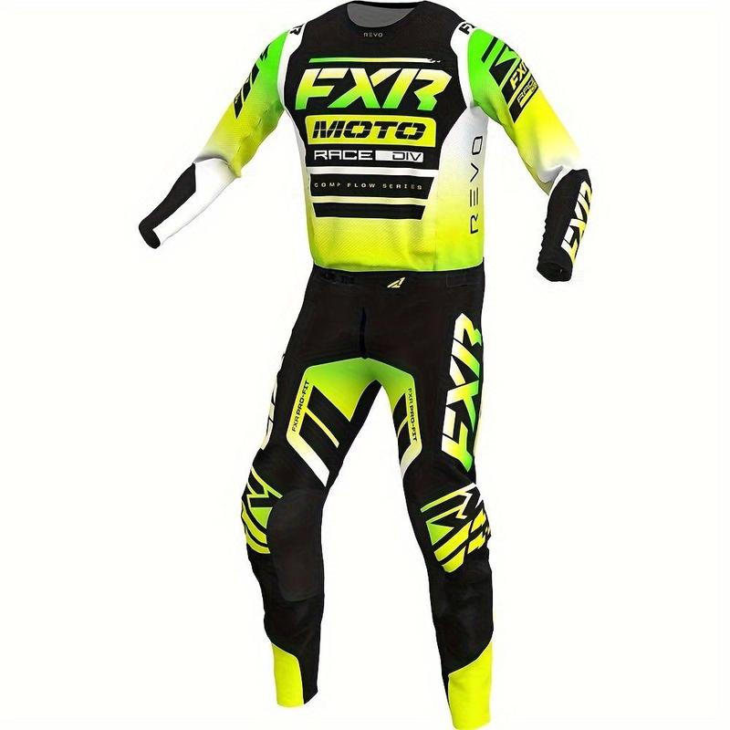 Motorcycle Racing Riding Suit, Two-Piece Off-road Set Jersey Pants Set, Combination Suitable for Motorcycle Racing Mountain Cycling ATV Set