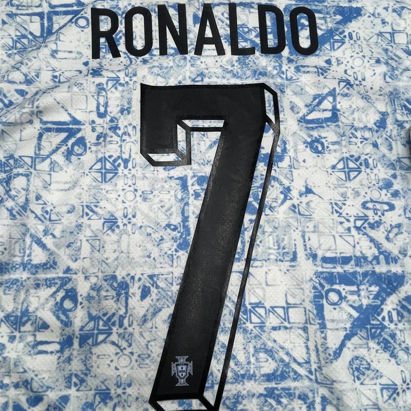 Euro 2024 Portugal Away Cristiano Ronaldo No.7 Short Sleeve soccer Jersey