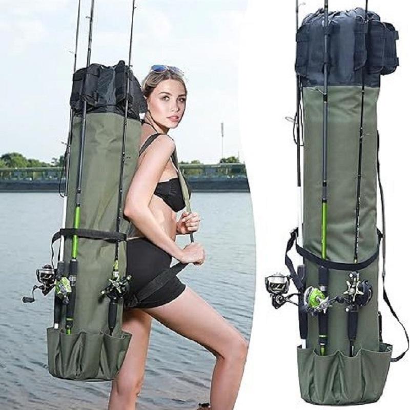 Multi-function Fishing Pole Bag,Portable Fishing Tool Organizing Bag,Outdoor Fishing Organizer Accessory,Fly Fishing,Solo Camping, Fishing Equipment