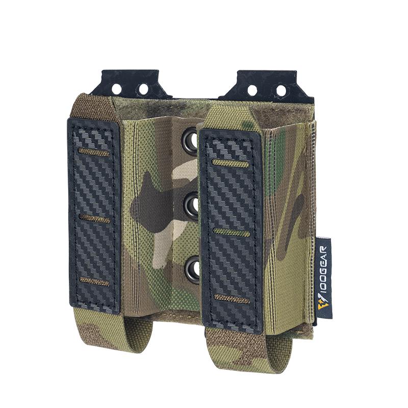 IDOGEAR Double Magazine Pouch for 9mm Quick Draw Lightweight Magazine Carrier MOLLE Magazine Pouch Camo 3590