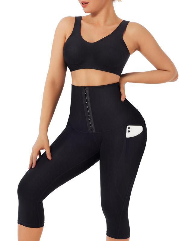 FeelinGirl Capri Leggings with Pockets for Women  Corset  Tummy Control Athletic Pants Casual Comfort Shapewear Sporty Womenswear