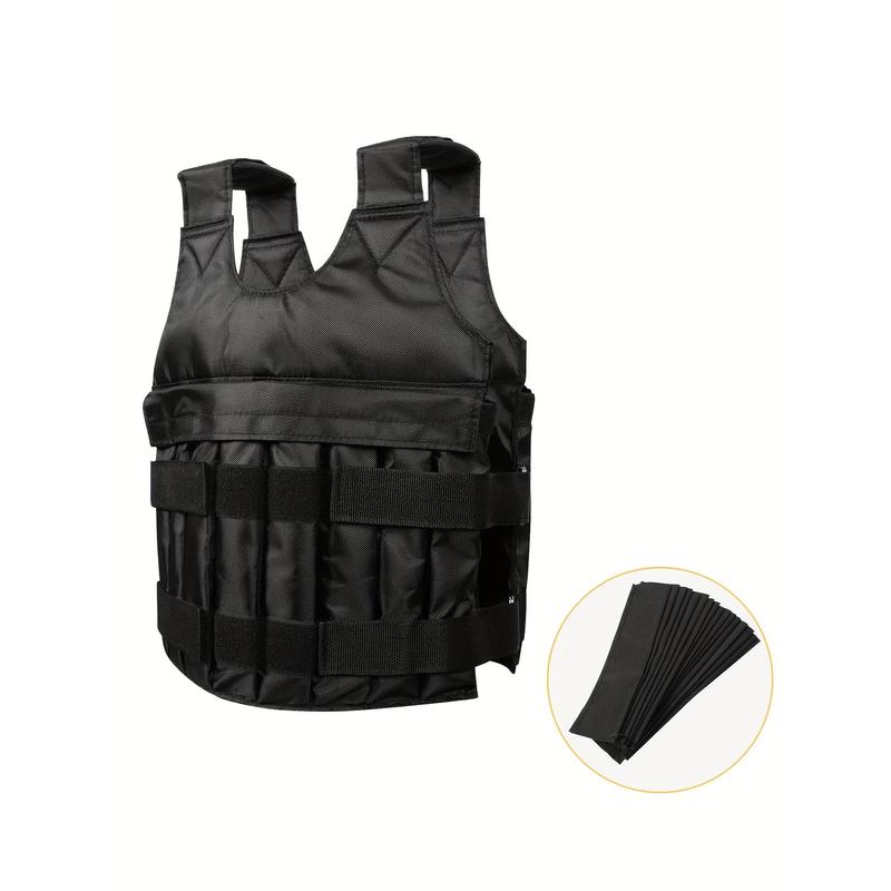 44.09lb Adjustable Weight Vest-16 One Pockets, Oxford Cloth, Padded Shoulder, No Weight, Black