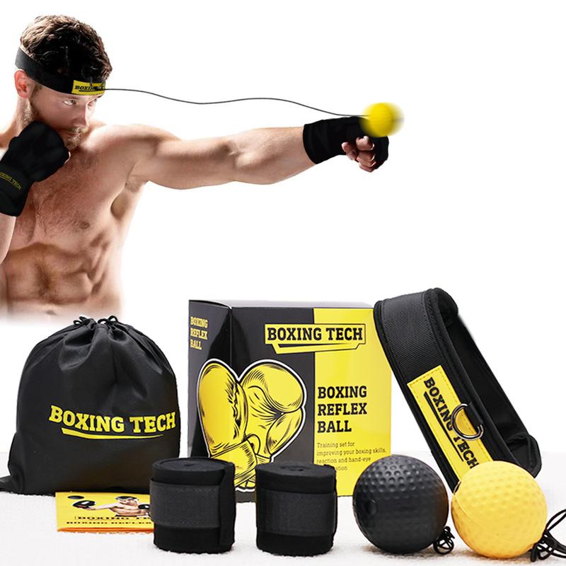 Boxing Reflex Ball - 3 Boxing TrainingBalls with Headband for Training atHome to lmprove Speed and HandEye Coordination for Adults, BoxingEquipment for Home, boxing ballheadband, pucher, Gifts for Kids,Gymtok, Hand Wraps