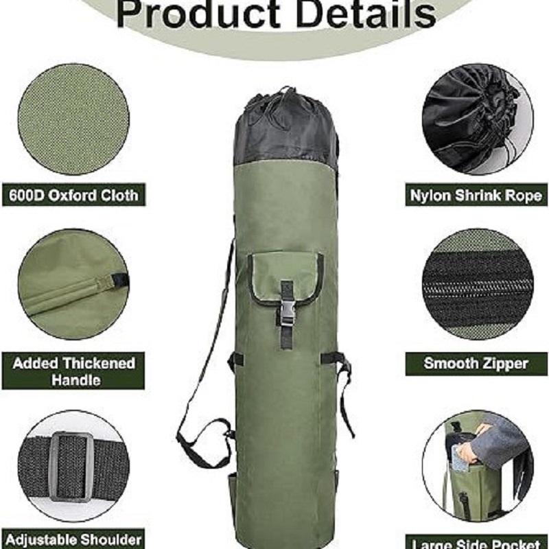 Multi-function Fishing Pole Bag,Portable Fishing Tool Organizing Bag,Outdoor Fishing Organizer Accessory,Fly Fishing,Solo Camping, Fishing Equipment