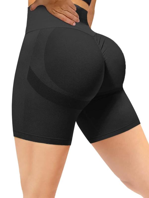 Women's Plain High Waist Sports Shorts, Women, Casual Sporty Comfy Breathable Seamless High Stretch Short Leggings for Yoga, Gym Shorts, Gym Clothing