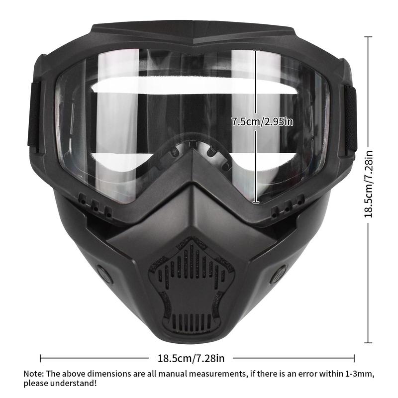 Mask with Elastic Strap, High Clearance Enhanced Lens Mask, Outdoor Cycling Mask for Men & Women