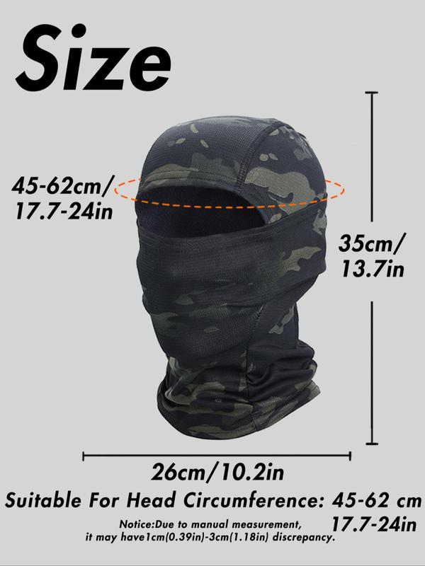 Sporty Unisex's Solid Color Face Mask, Windproof Warm Face Cover, Sports & Outdoor Clothing Accessories for Skiing Cycling