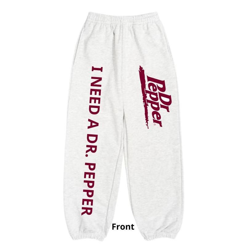 Unisex Y2K Dr Pepper Trendy Soda Sweatpants for Outdoor Activities and Sports, Baggy Pants Suitable for Both Men and Women, Classic Fit All Season Joggers, Idea Gift for Her Him Apparel Womenswear Menswear Graphic