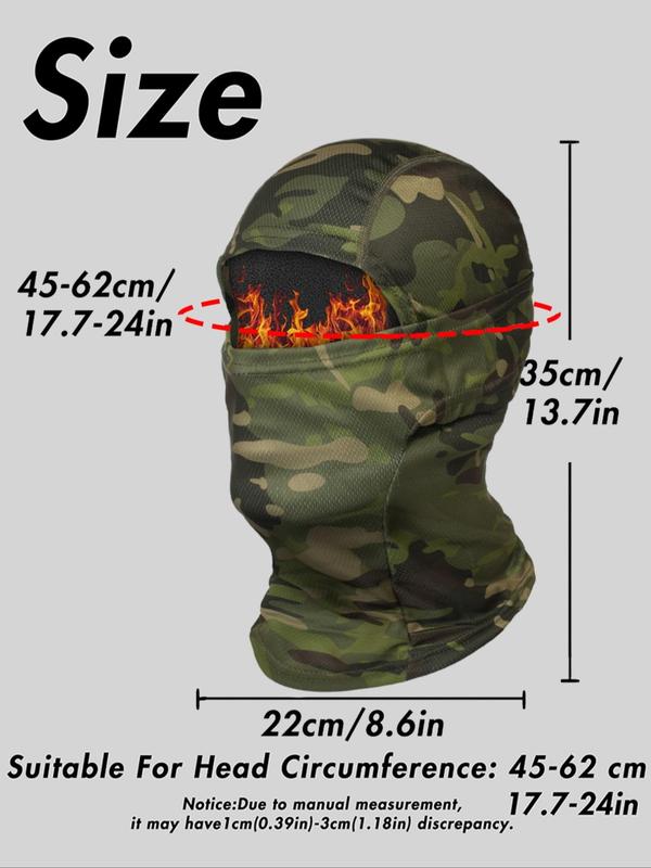 Sporty Unisex's Solid Color Face Mask, Windproof Warm Face Cover, Sports & Outdoor Clothing Accessories for Skiing Cycling