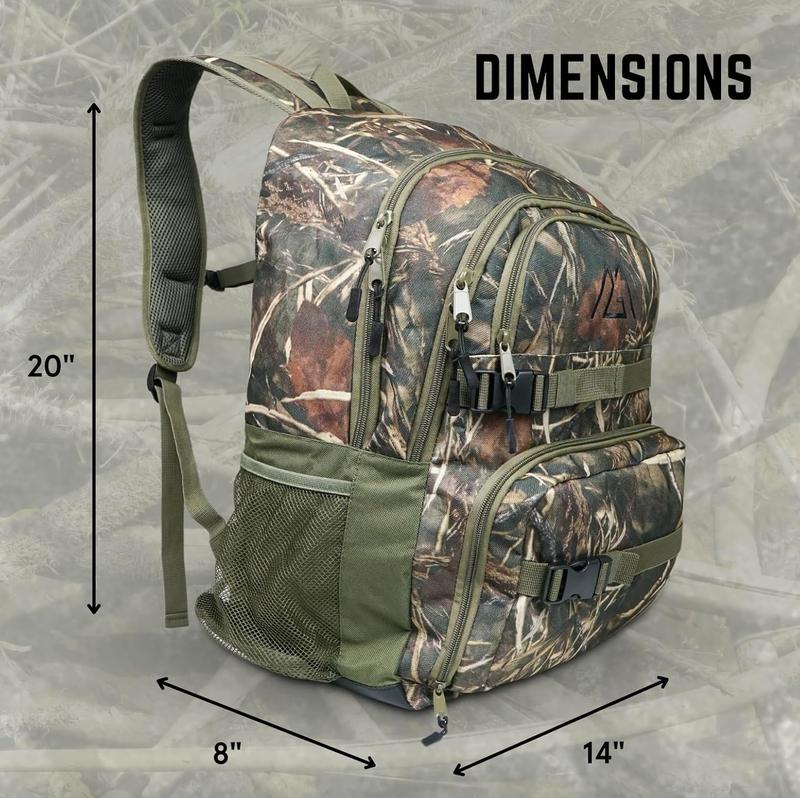 Hunting Backpack with Bow Rifle Holder, Large, Camouflage