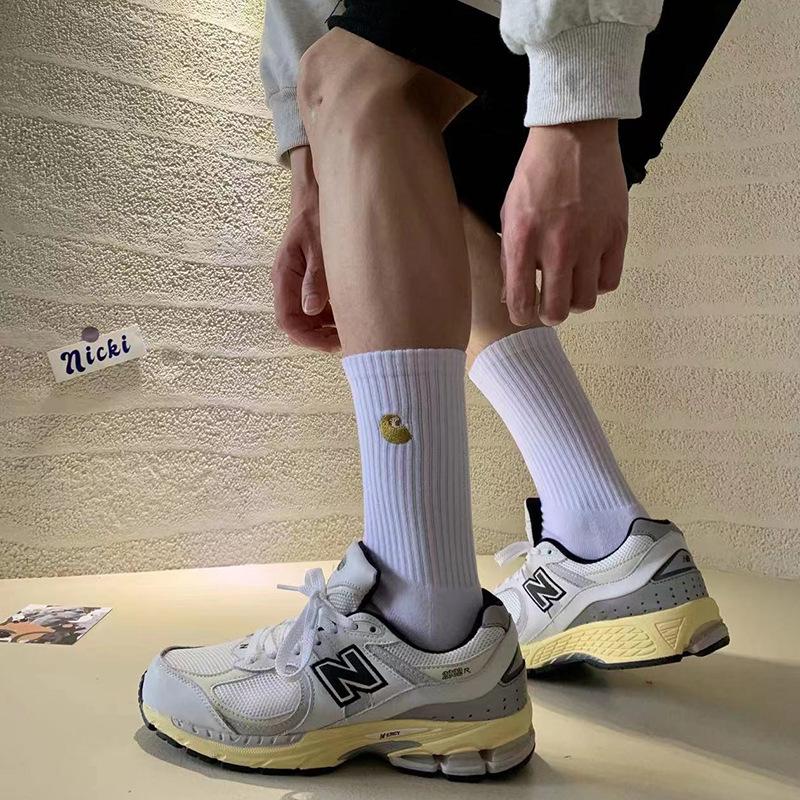 Unisex Towel Bottom Embroidered Simple Sports Socks