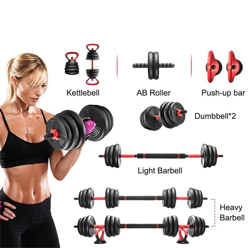 Relifesports Portable Changeable Dumbbell Set with Adjustable Weights,  5 in 1 Dumbbells Set, Fitness Exercises for Home Gym Suitable Men Women