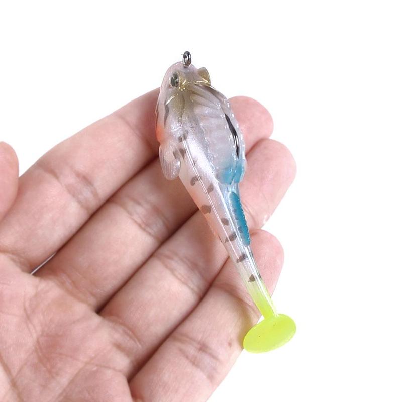 Silicone Wobbler Fishing Lure, 10pcs Sinking Soft Lure Jig Hook Swimbaits Bass Shad for Perch Tackle, Fishing Accessories, Fishing Lures