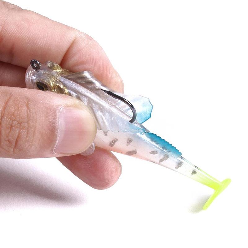 Silicone Wobbler Fishing Lure, 10pcs Sinking Soft Lure Jig Hook Swimbaits Bass Shad for Perch Tackle, Fishing Accessories, Fishing Lures