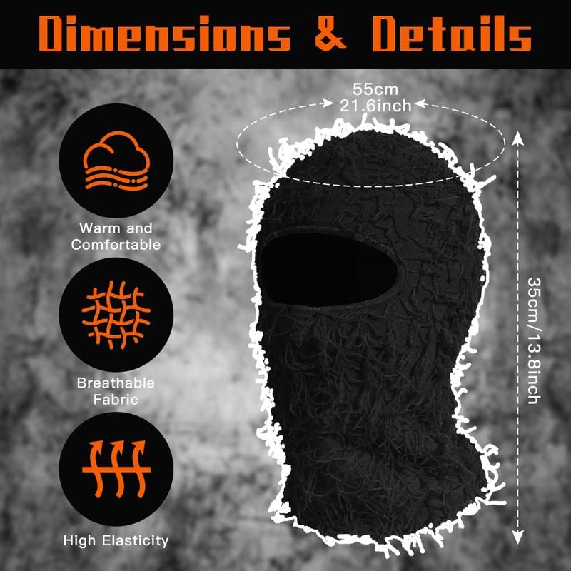 Ski Mask for Men Women Shiesty Mask Shaggy Knitted Full Face Ski Mask Windproof Neck Warmer