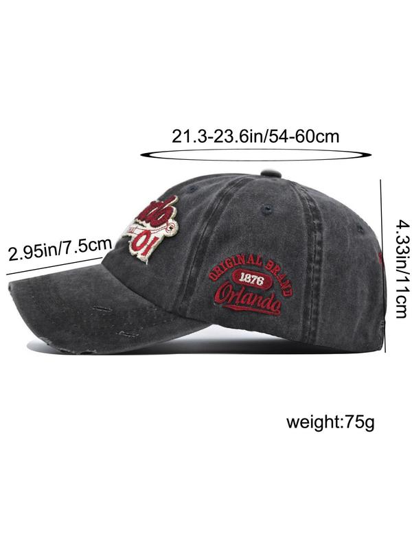 Vintage Baseball Cap, Letter Embroidered Baseball Cap, Street Style Hip-hop Hat for Men & Women