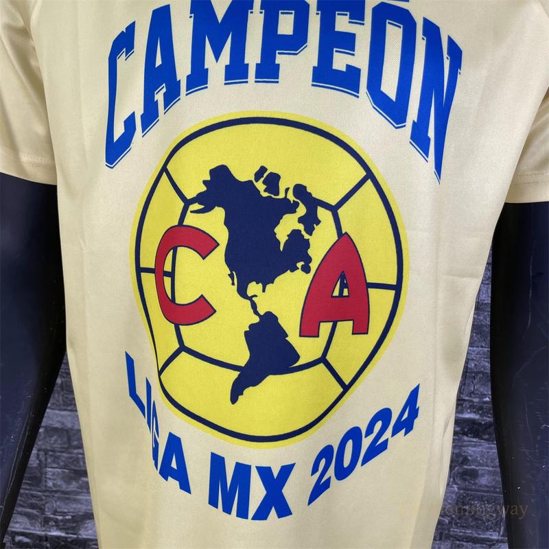 Club de Futbol America Short Sleeve Soccer Jersey - 23-24 LIGAMX Champions Fan Edition