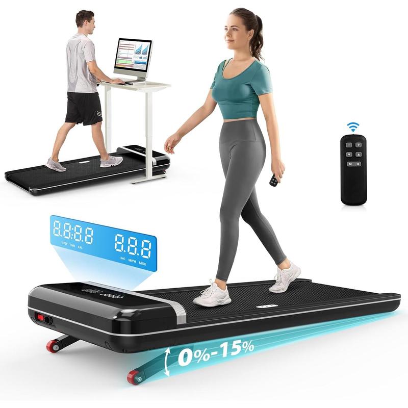 Walking Pad Treadmill with Auto Incline - 15 Level 15% Incline Under Desk Treadmill with 350lbs Weight Capacity - 43 Inches Wide Running Belt Treadmill for Home Office