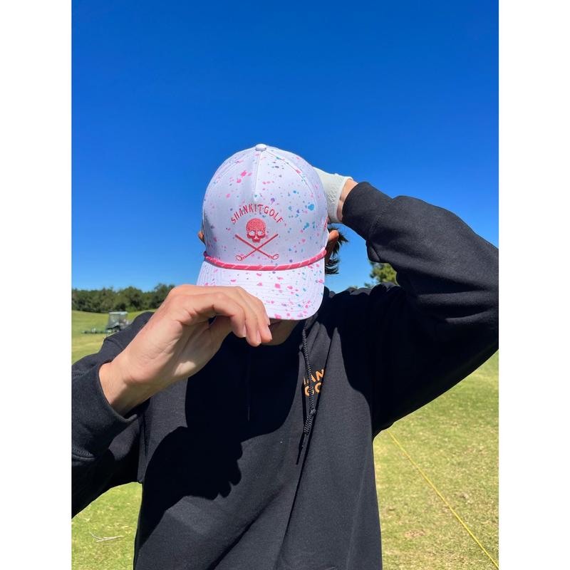 White Paint Splatter Golf Hat